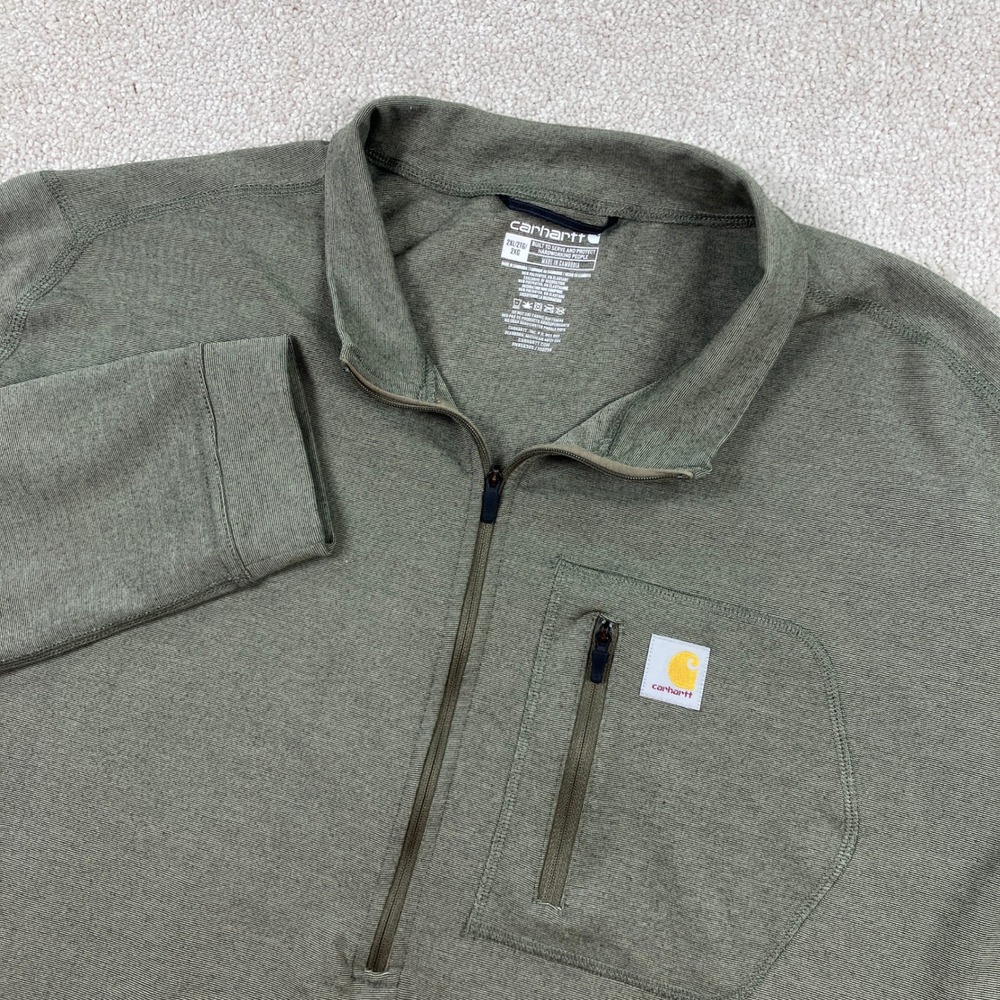 Carhartt Force Men's 2XL Green 1/4 Zip Long Sleeve Pullover MBL111